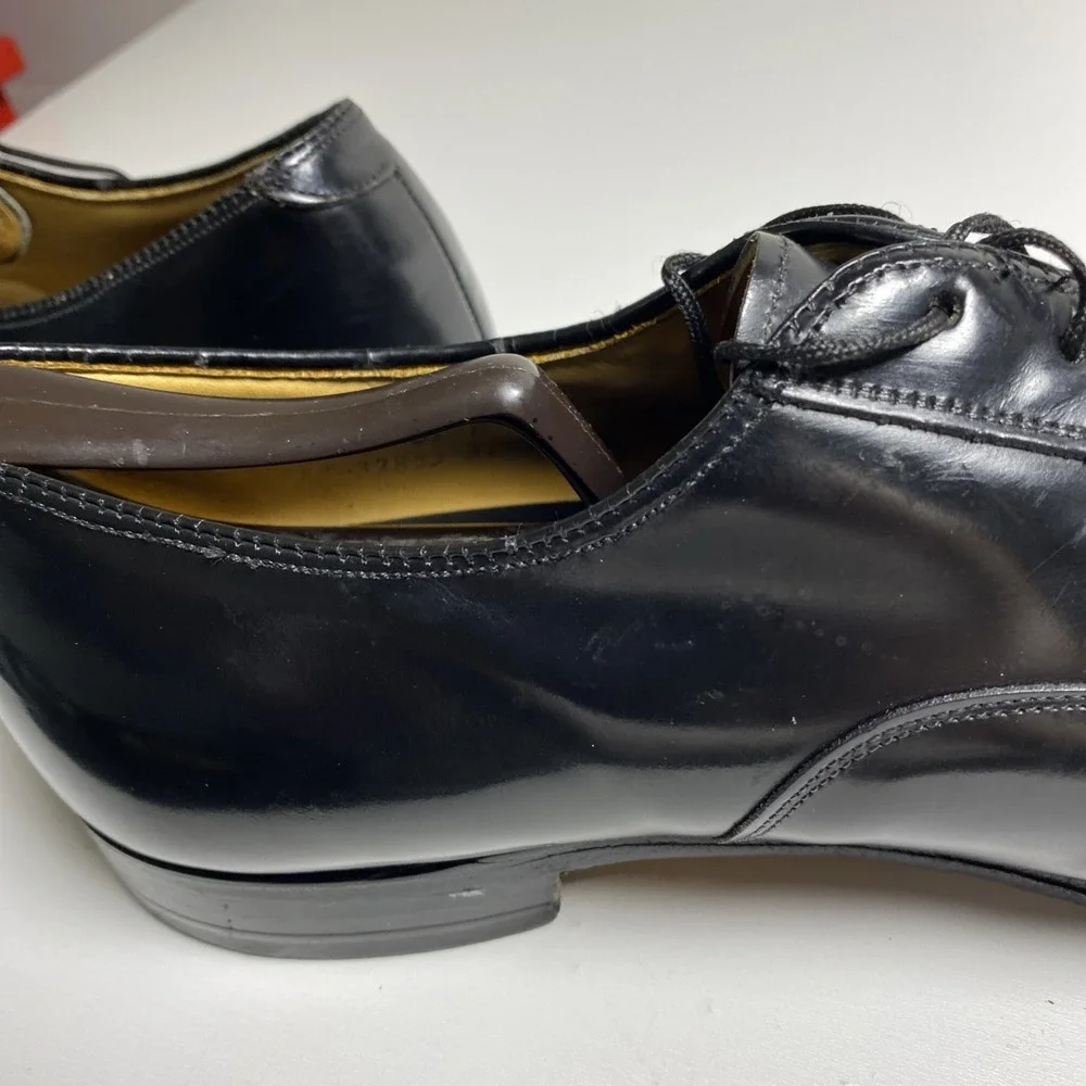 Johnston & Murphy Men's 13D  USA Made Goodyear Welt Black Cap Toe Dress Shoes